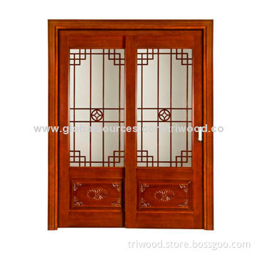 Exquisite Interior Laminated Wooden Sliding Doors, Timber Frame with Environment-friendly Paint